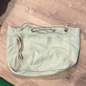 Elegant Mint Green Leather Tote Bag-Free People